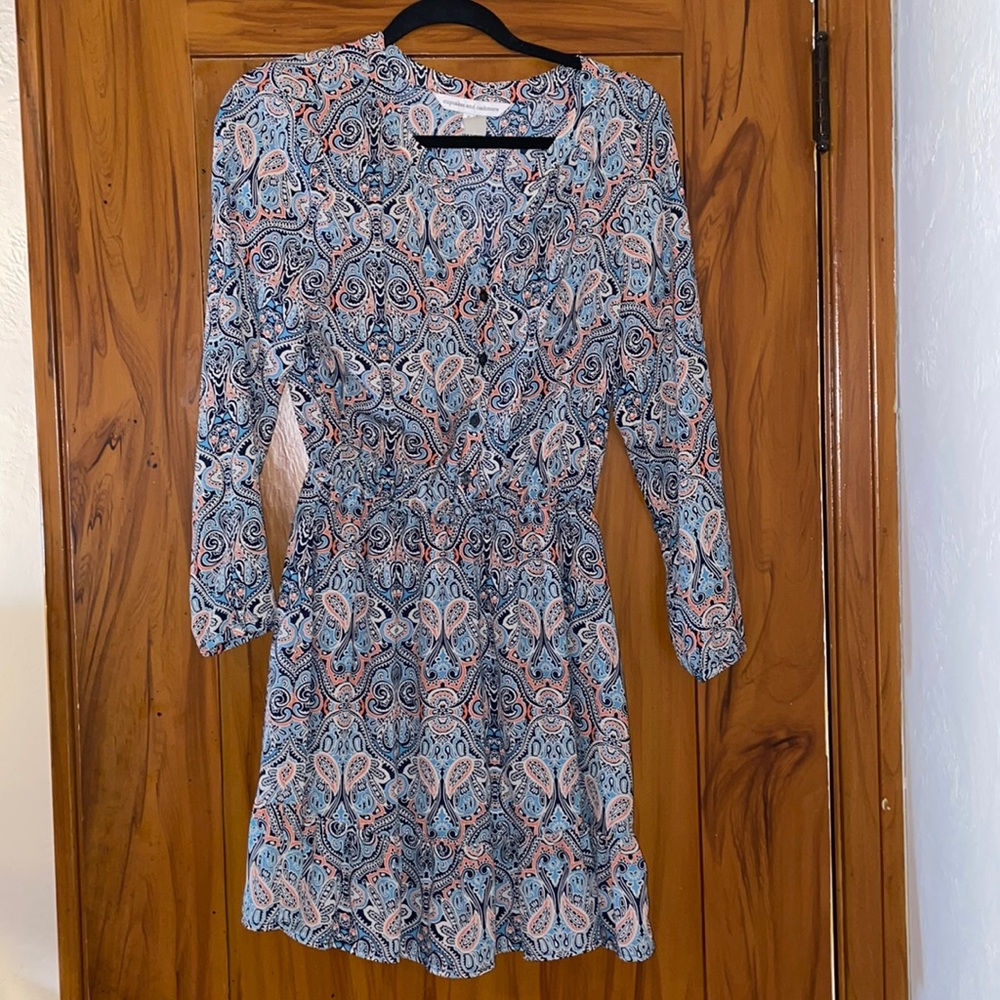 Cupcakes and Cashmere - blue paisley printed dress